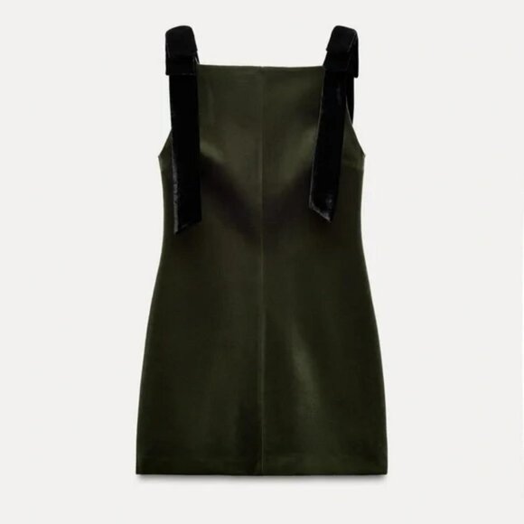 ZARA VELVET BOWS DRESS - Picture 1 of 8